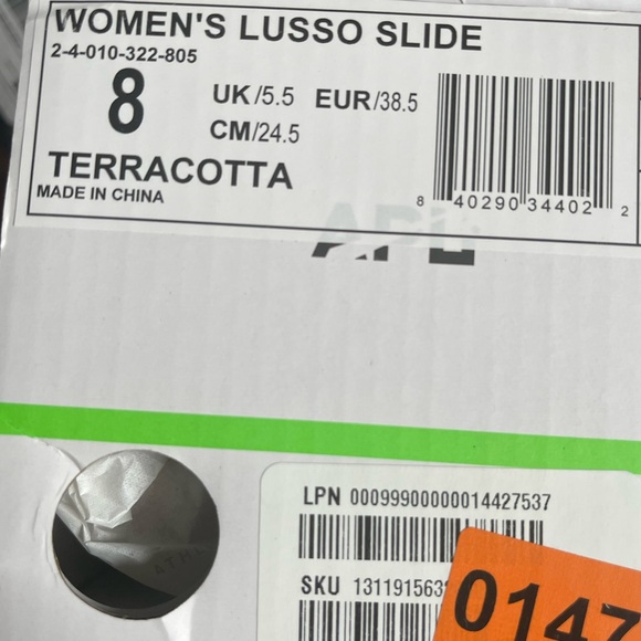 APL Quilted Lusso Terracotta Orange Slide Sandals Napa Leather New Box Womens 8 - Picture 4 of 4